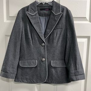 Sashimi Gray Wool Blend Lined Blazer - Size M - VGUC
